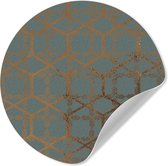 WallCircle® - Papier peint cercle 50x50 cm - Stickers muraux Design - Blauw - Carré - Cercle mural salon - Cercle mural chambre - Décoration de chambre autocollante - Accessoires de Décoration murale