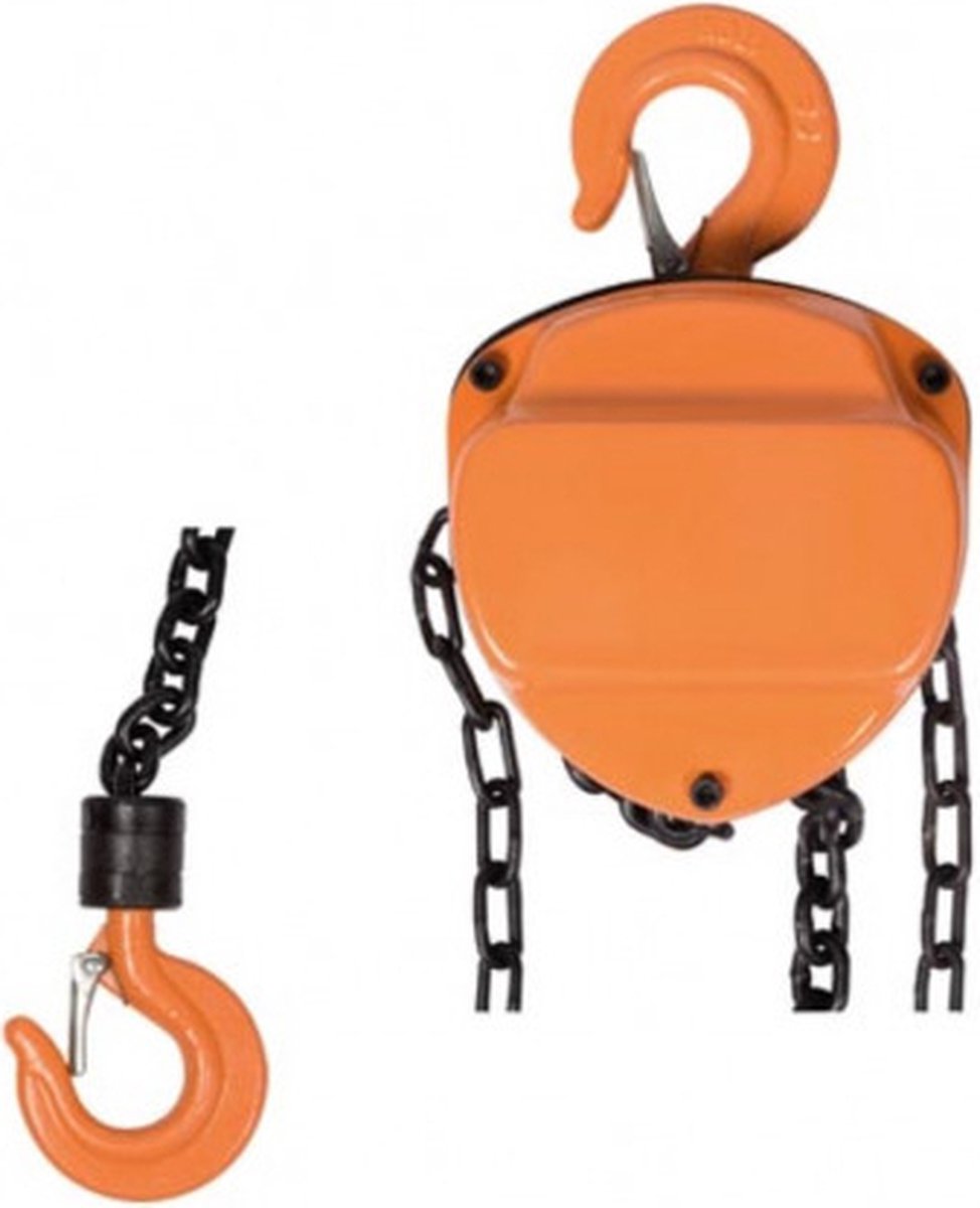Toolland Toolland - handbediende kettingtakel 2.8m - 1000kg - oranje - staal