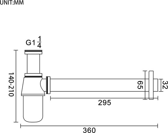 Engelbach® sifon voor wastafel – Afvoerbuis wastafel 1 1/4