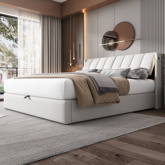 BestAlice Gestoffeerd bed 160 x 200 cm met opbergruimte, bed met