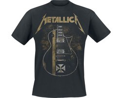 Metallica Hetfield Iron Cross Guitar Unisex T-shirt - Zwart - L
