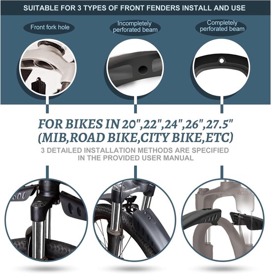ROCKBROS Fietsspatbordset voor/Achter Fietsspatbord Verstelbare ROCKBROS Fietsspatbordset voor/Achter Fietsspatbord Verstelbare
