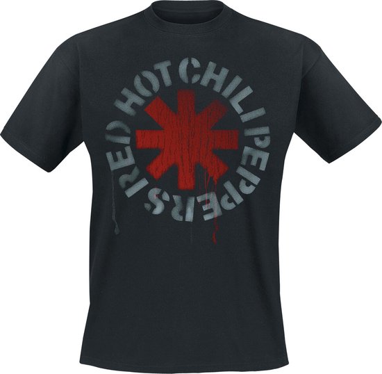 T-shirt noir avec pochoir Red Hot Chili Peppers noir S