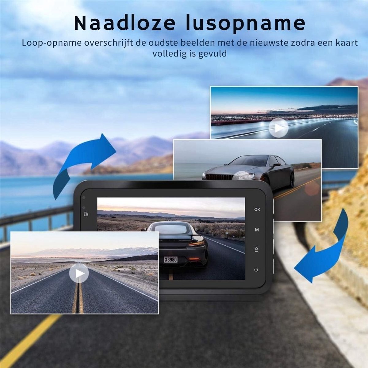 Dual Dashcam - Dashcam Voor Auto 1080p Full HD - Voor en Achter Camera Met 3-inch Lcd-Display – Auto Camera Met Bewegingsdetectie - Nachtzicht - Versnellingssensor – foto 7