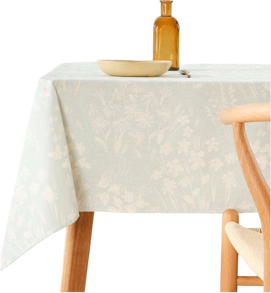 MARTINA HOME tafelkleed geharst Olena blauw 140 rond