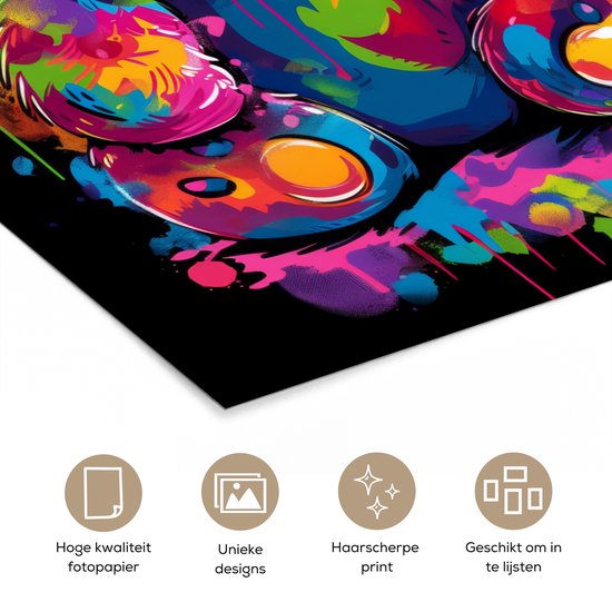 Poster 40x60 cm - Ours - Peinture - Coloré - Peluche - Posters - Décoration murale chambre ado - Décoration chambre ados - Accessoires chambre ados