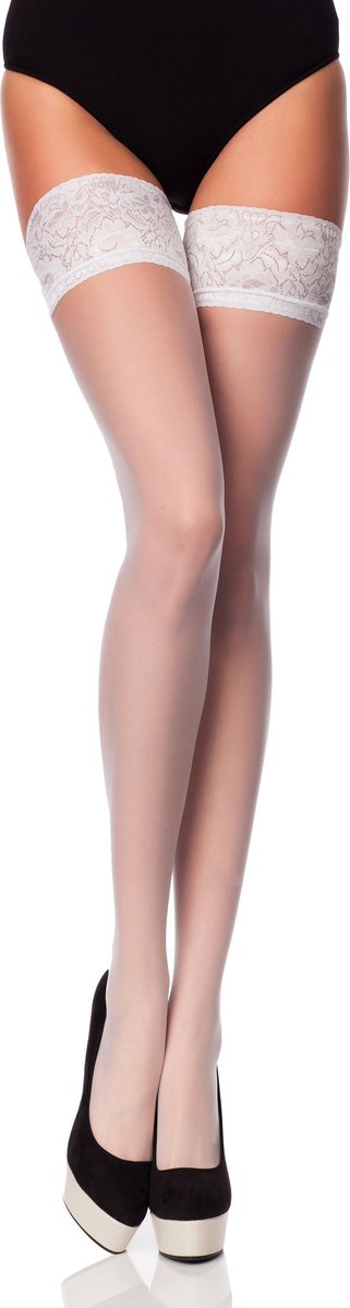 Merry Style MS-SS-J01 Dames Panty - 15 DEN- halsterloos - Fijn Kousen - Polyamide - Bianco - M-L