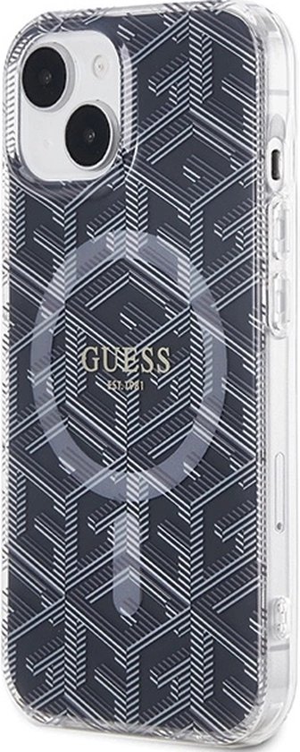Guess - IML - Coque GCUbe MagSafe pour iPhone - 15 - Plus / 14 - Plus - noir