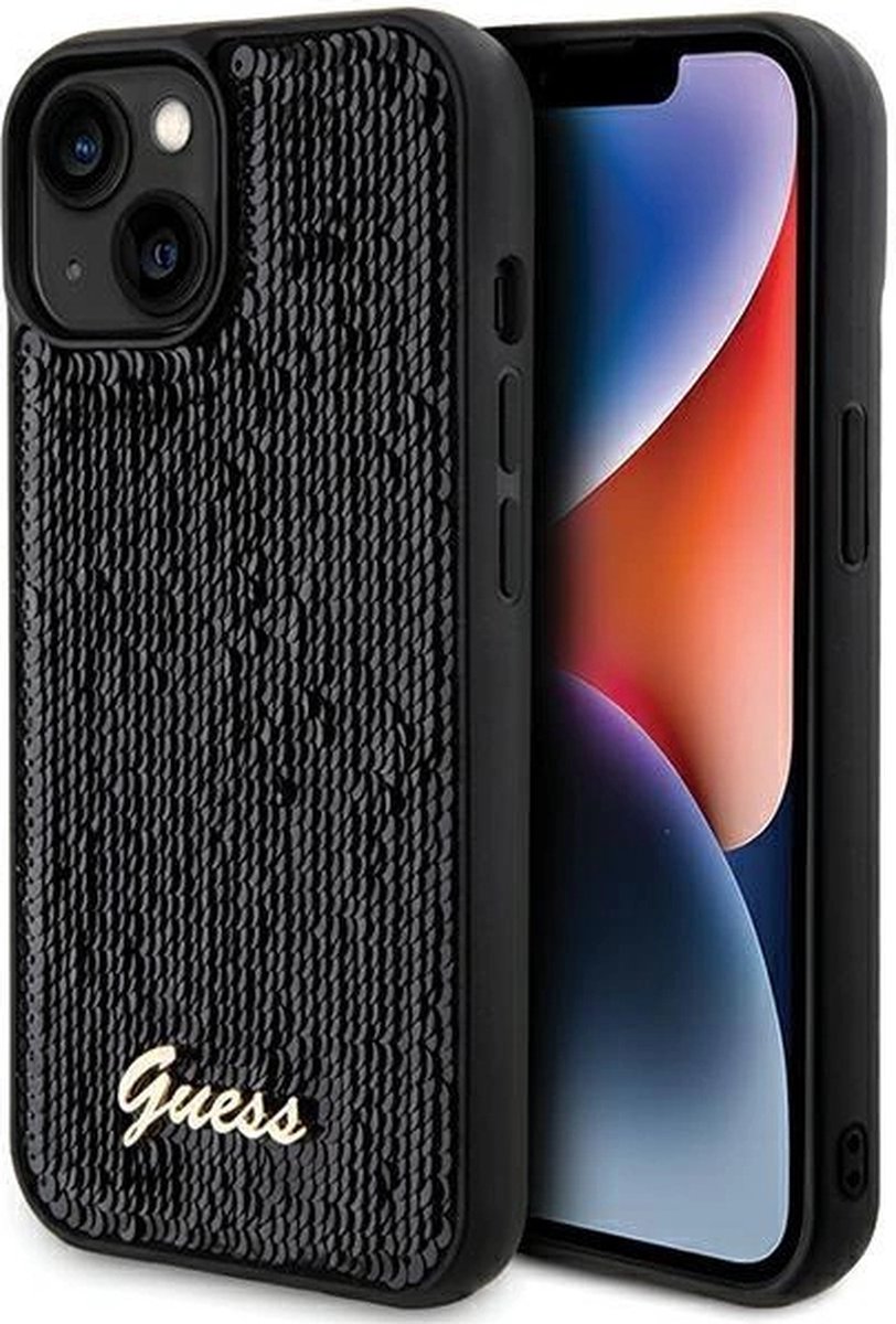 Guess Sequins Back Case - Geschikt voor Apple iPhone 14 - Zwart