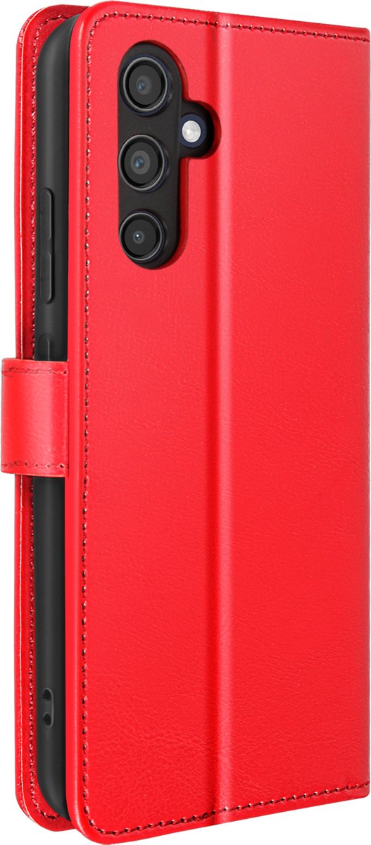 Avizar Foliohoes Geschikt voor Samsung Galaxy M55 Rode Portemonnee en Videohouder, Rood