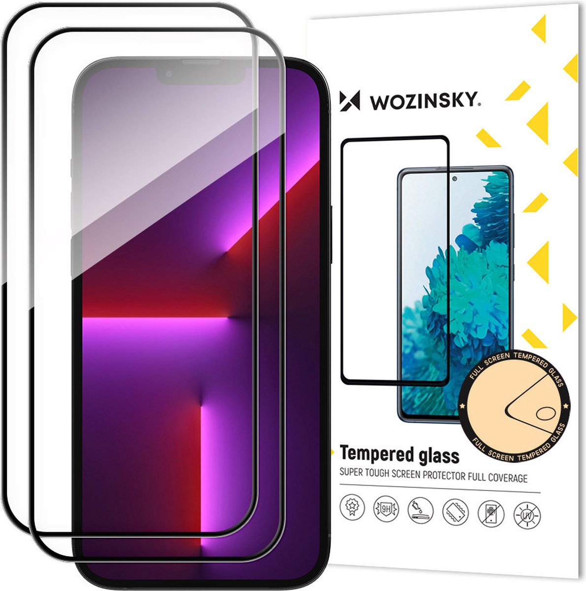 Wozinsky - Gehard Glas Schermbeschermer - iPhone 15 Plus - Zwart - 2 Stuks