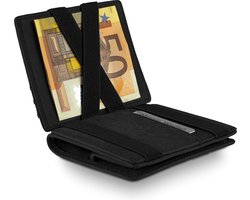 WEST (Classic) Magic Wallet met Groot Muntvak, Inclusief Elegante Geschenkdoos - Leren Portemonnee Heren met Muntvak - Pasjeshouder , RFID-Gegevensbescherming (Zwart)