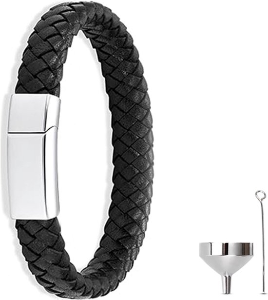 Luxe As Armband - 20 CM - Met Ashanger - Voor As, Haren of Parfum - Assieraad - Gedenksieraad - Urn - Incl. As vuller en Opbergzakje - Strong Silver