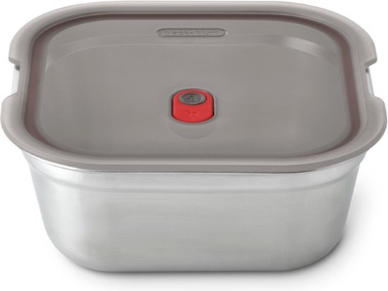 Boîte à lunch en acier inoxydable Black+ Blum - Passe au micro-ondes - Carrée - 1,4 L
