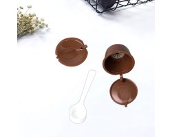 Hervulbare koffiecapsule 2 stuks - herbruikbare capsules voor K-Fee/Tchibo Cafissimo Machines - met lepel en reinigingsborstel