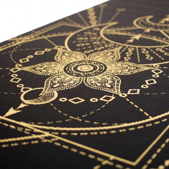 Love Generation ● Design Yoga Mat ● Fitness Mat ● Sacred Print ● Zwart van Love Generation — afbeelding 5