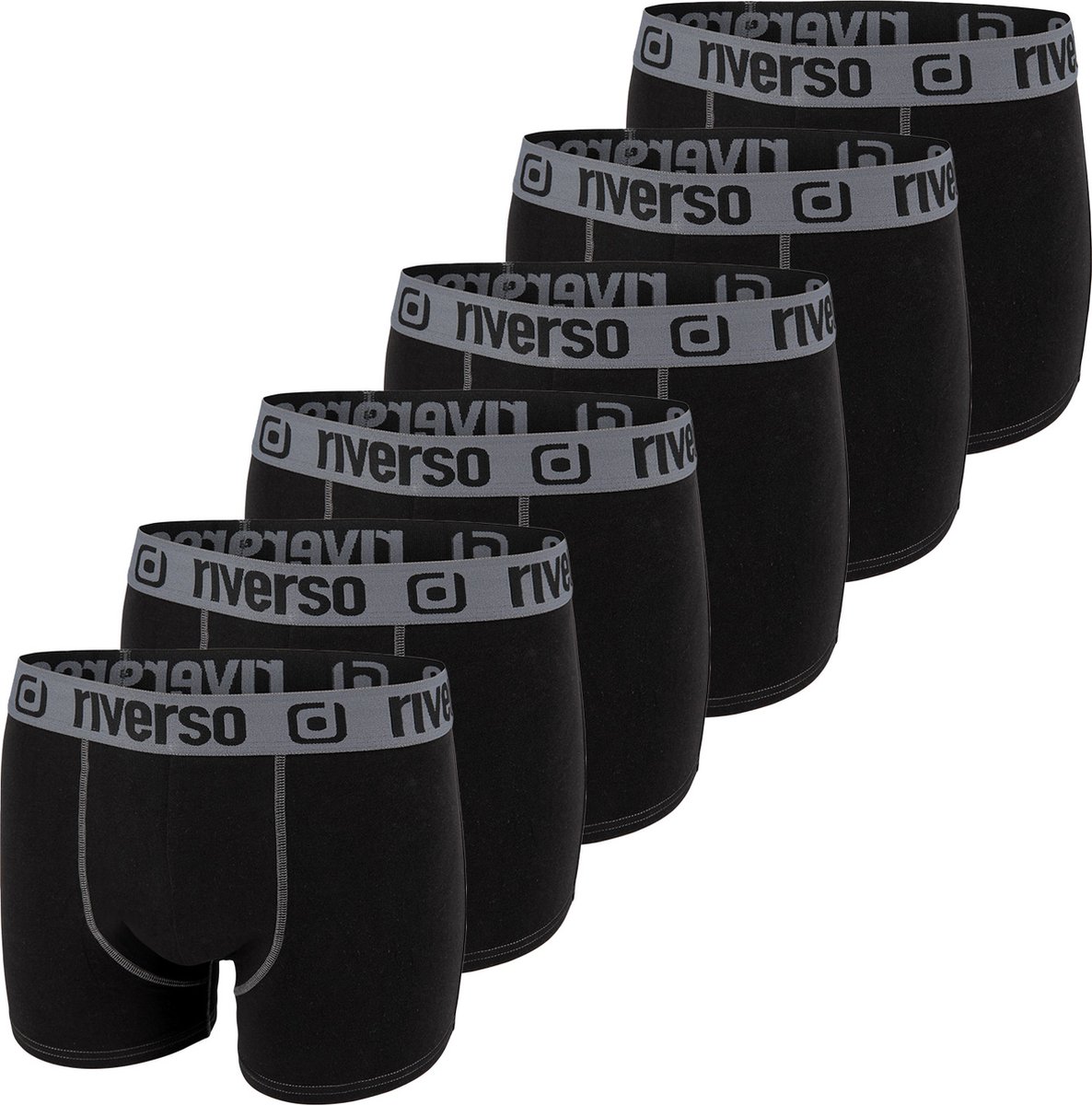 riverso Heren Boxershorts RIVOle 6-Pack Zwart M