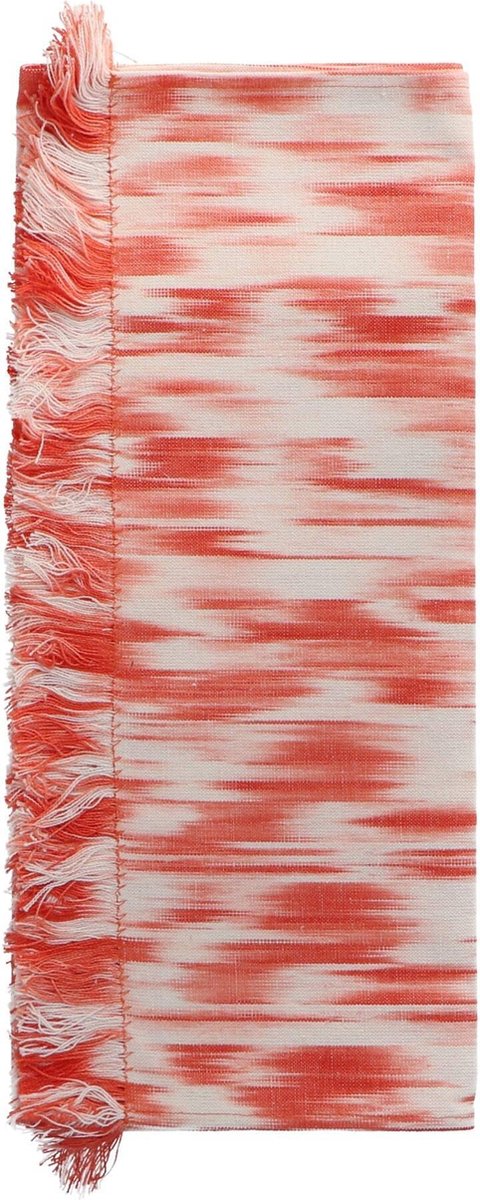 Teixits Vicens - Tafelloper rafelrand Scarlett motief 107 150x48cm - Tafellopers