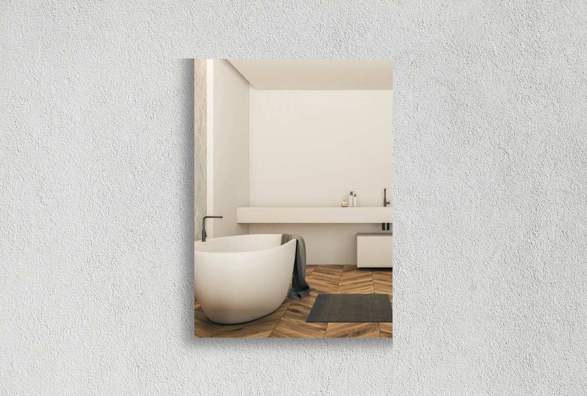 Rechthoekige Spiegel - Badkamerspiegel - Brons - 60 X 120 cm - Dikte: 4 mm - In Nederland Geproduceerd - Incl. Spiegellijm - Top Kwaliteit Wandspiegel Zonder Lijst