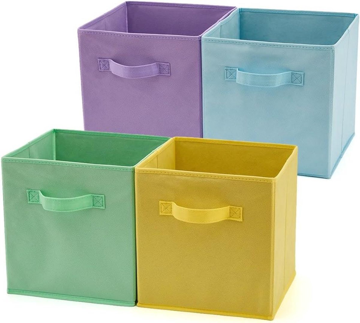 EZOWare Opbergdozen, set van 4 stuks, met deksel, opvouwbaar