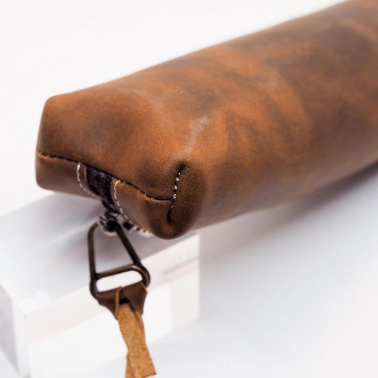 Hide & Stitches Leren Make Up / Pen Etui Porto Zwart