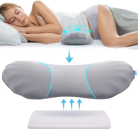 Kit 2 Coussins Voiture - Soutien Lombaire Et Cervical En Mousse Mémoire - Ergonomique, Lavable