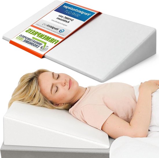 Wigkussen Bed voor Comfortabel Slapen, 90cm Premium kwaliteit, OEKO TEX, Modern ontwerp Stevig matras met zachte hoes Chique, grijs leeskussen en reflux kussen van DYNMC YOU kopen? Vergelijk bij