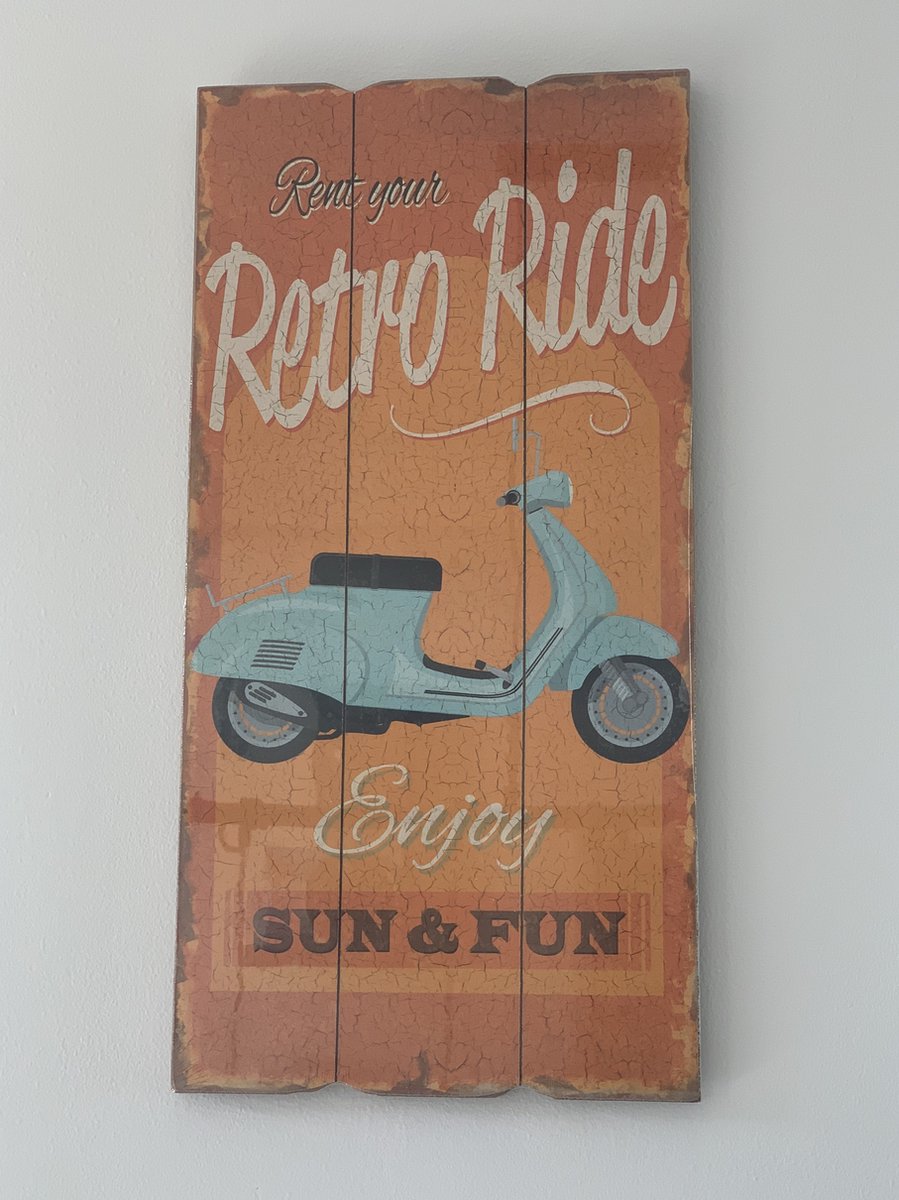 Wandbord Vespa "Rent Your Retro Ride"