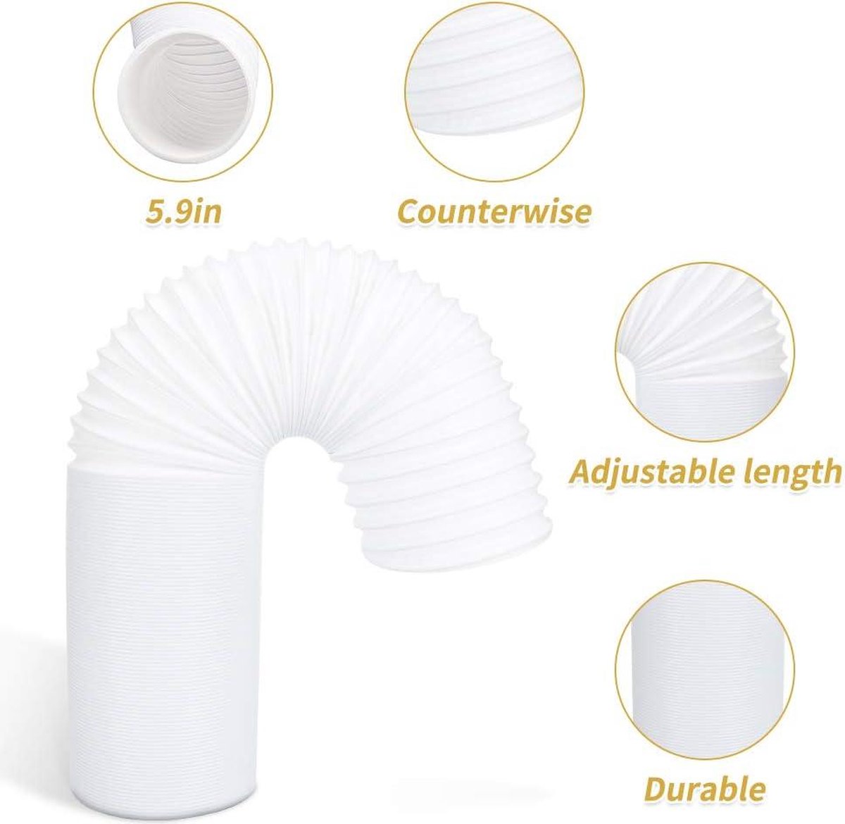 Slang Uitlaatslang Airconditioner Pp Staaldraad Draagbare Universele Flexibele Airconditioner Uitlaatslang Buis Vervangende Onderdelen (D15Cm*2M) (Doorsnede 13cm*2M