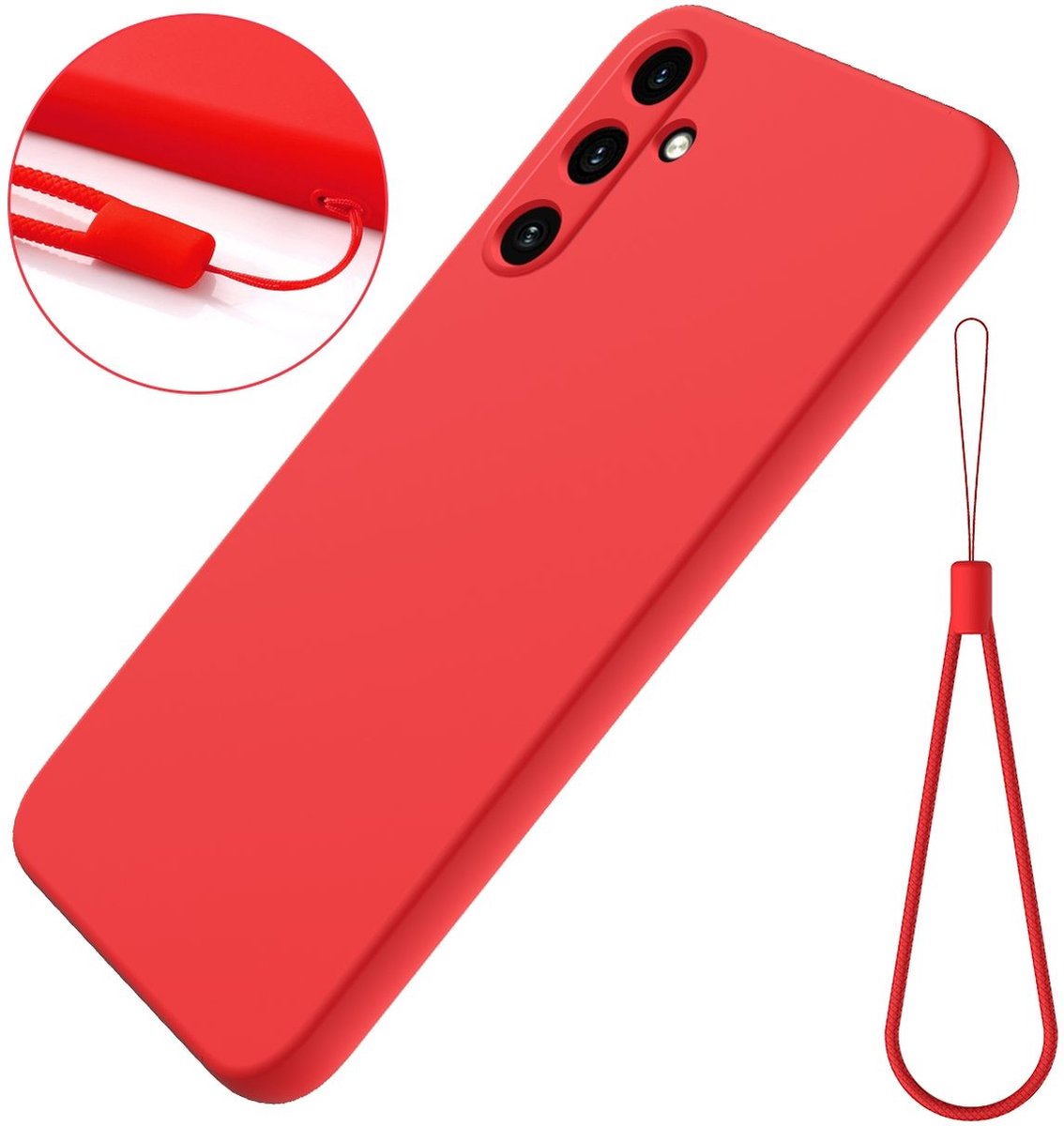 Mobigear Hoesje geschikt voor Samsung Galaxy M55 Siliconen Telefoonhoesje | Mobigear Colors Backcover | Galaxy M55 Case | Back Cover - Rood