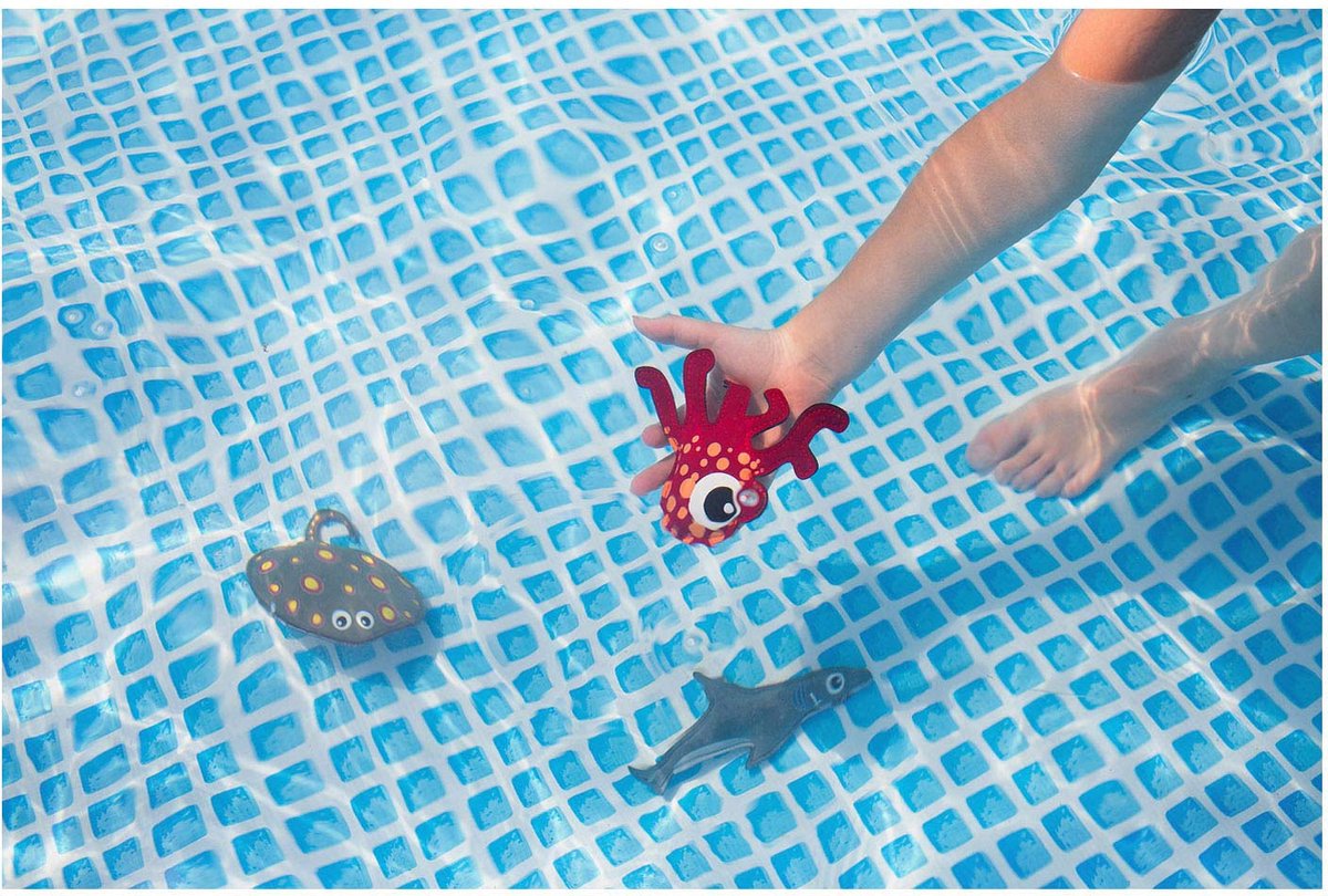 BS Toys Water Duikdieren - 19 X 10 cm - Neopreen Opduikdieren - Zwembad Spel - Duikspeelgoed - Speelgoed - 3 Stuks – foto 5