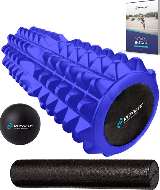 Foto: Premium foam roller met 4 weken durend online trainingsschema massage fitness roller set zacht trigger point rollers met massagebal vitalic