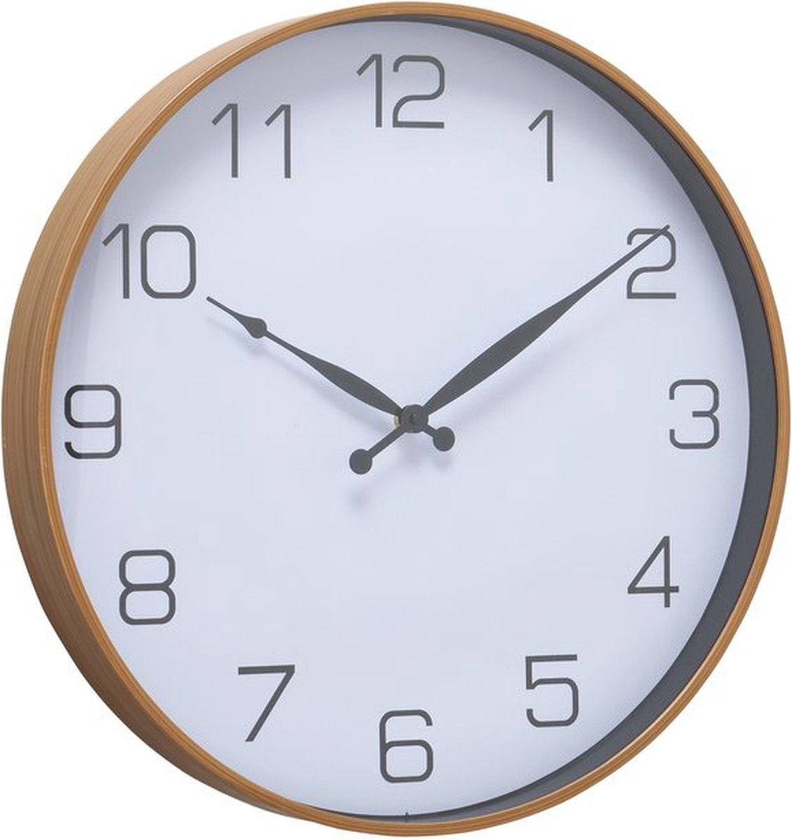 Boltze Wandklok Lugeo - Rond 50 cm - Analoog - Bruin/Wit