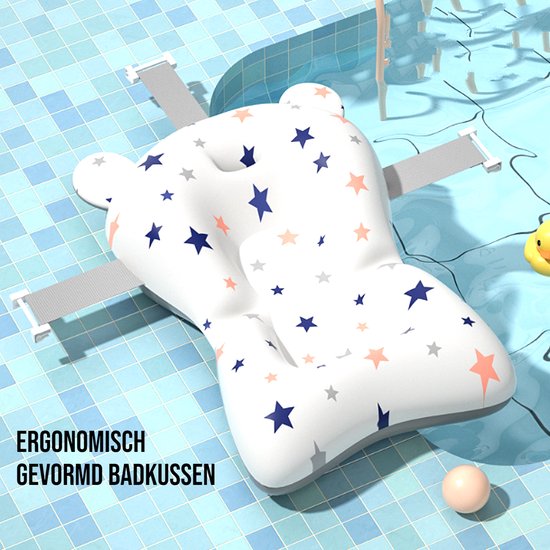 Allernieuwste.nl® Opvouwbaar Opklapbaar BabyBad met Thermometer Badkussen en Standaard - Kinderbadje Babybadje Kleur Rose van Merkloos — afbeelding 3