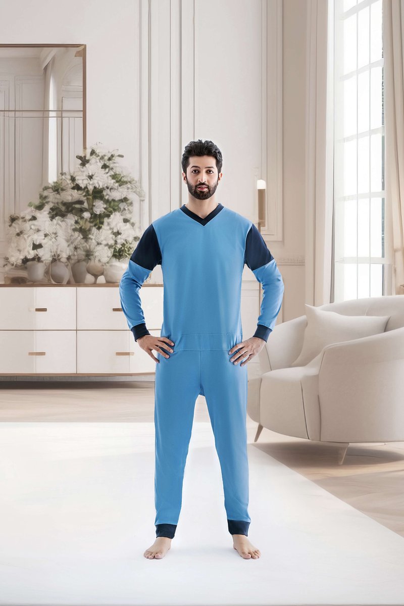 Goedkoopste Hansop pyjama | Rugrits | Nachthemd | Lange mouwen | Plukpak | Maat M