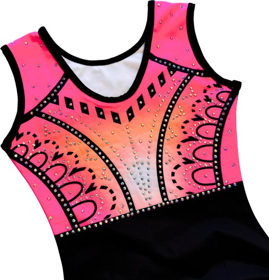 Sparkle&Dream Turnpakje Zara Roze/Zalm - Maat ASM 158/164 - Gympakje voor Turnen, Acro, Trampoline en Gymnastiek