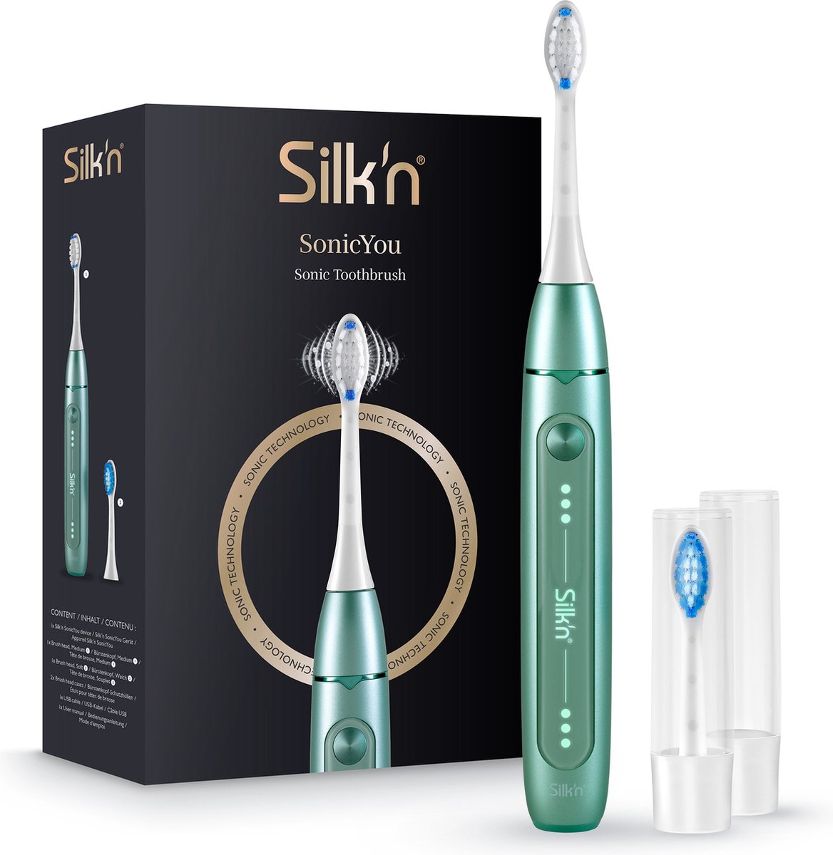 Silk'n SonicYou Volwassene Sonische tandenborstel Groen, Muntkleur