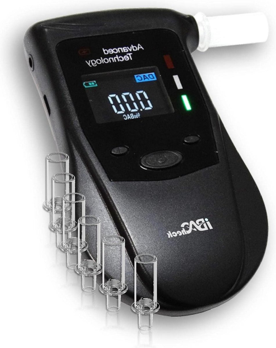 Goedkoopste Draagbare Alcoholtester met Halfgeleidersensor - Digitale Alcoholtester met Oplaadbare Verwijderbare Test - 4 Standaard E10-herinneringen - 6 Mondstukken. Alcoholtesters