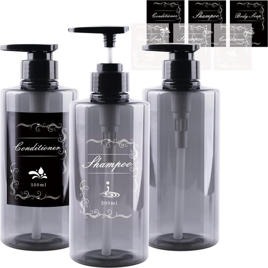 Lot De 3 Distributeurs De Savon Vides En Plastique Marron 500 Ml