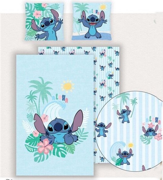 Lilo et Stitch - Housse de couette en polycoton Aloha Stitch (140x200cm + 65x65cm)