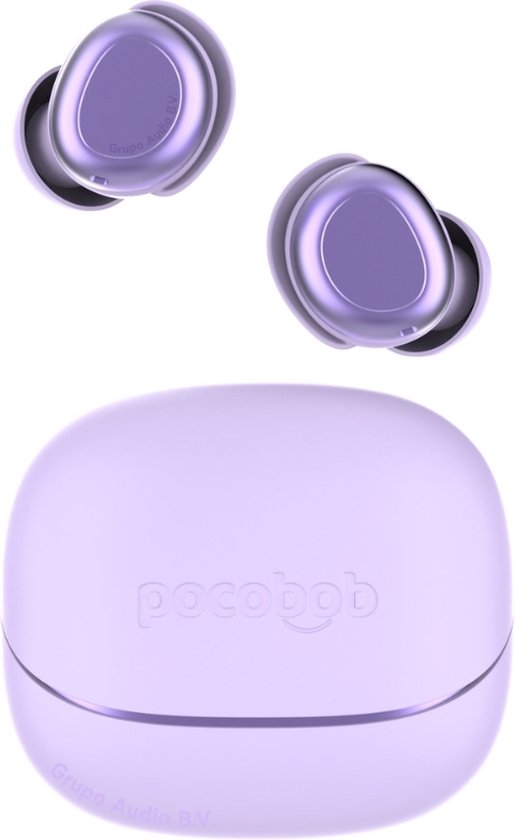 Écouteurs sans fil pocobob® Z - Purple Amatista - Écouteurs Bluetooth - ultra petits - écouteurs intra-auriculaires - avec microphone - aussi pour dormir - avec application pour iOS et Android