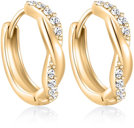 Foto: Malinsi oorbellen dames form diamant 15mm gold plated rvs sieraden oorringen vrouw oorstekers meisje