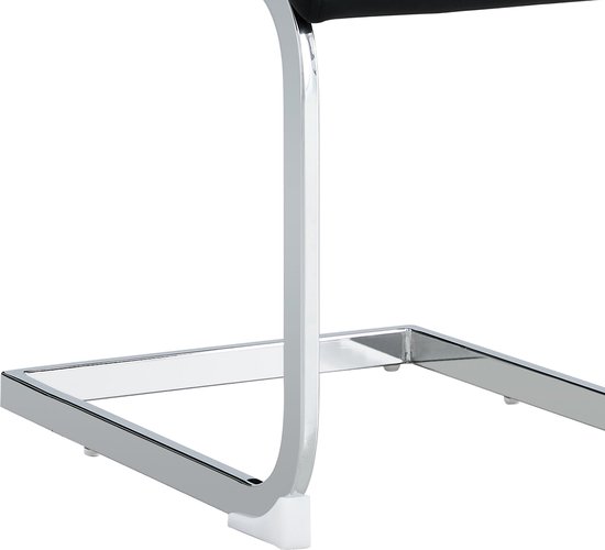 Merax Set de 6 Chaises de salle à manger – Chaises modernes avec dossier haut – PU – Revêtement en cuir et lin – Design ergonomique – Zwart