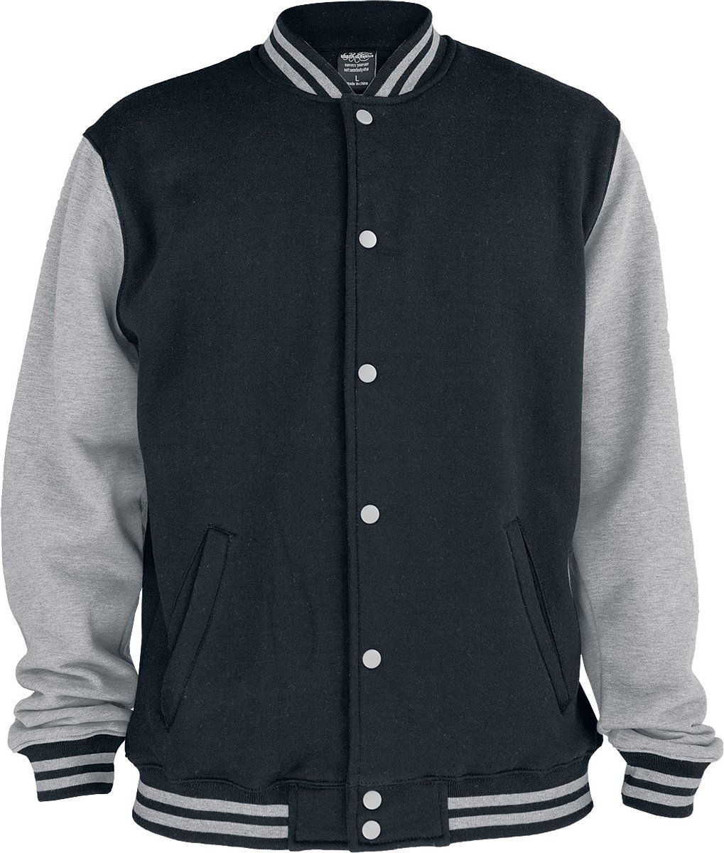 Urban Classics 2-Tone College Heren Collegejas – S Zwart