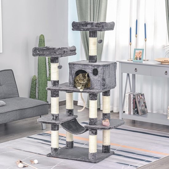 Pawhut Kattenboom Speelboom Met Bal Kattenkrabpaal Krabboom Katten D30 189 1
