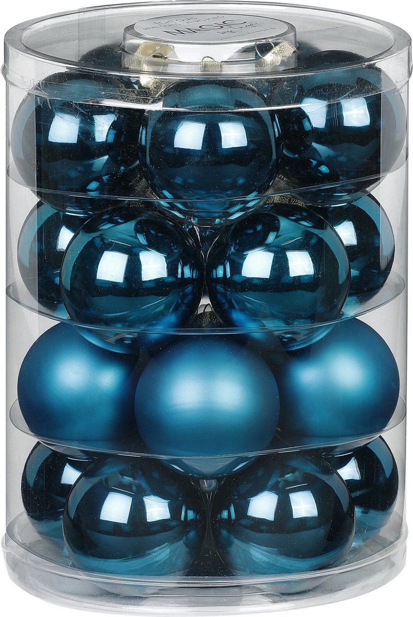 Inge Christmas Goods Kerstballen - 20x st - diep blauw - D6 cm - glas - mat/glans - kerstversiering