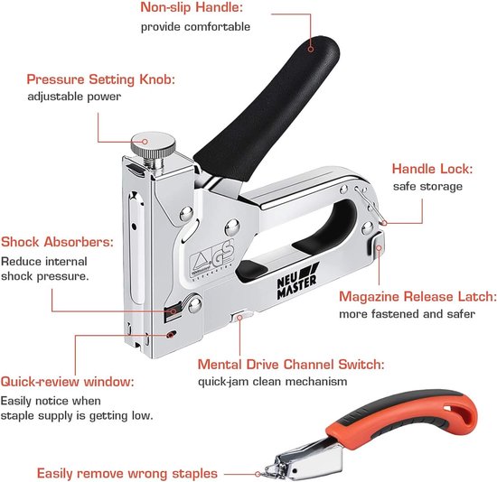 Kw-Trio Hand-Held Mini Veilig Nietmachine Geen Nie... – Vicedeal