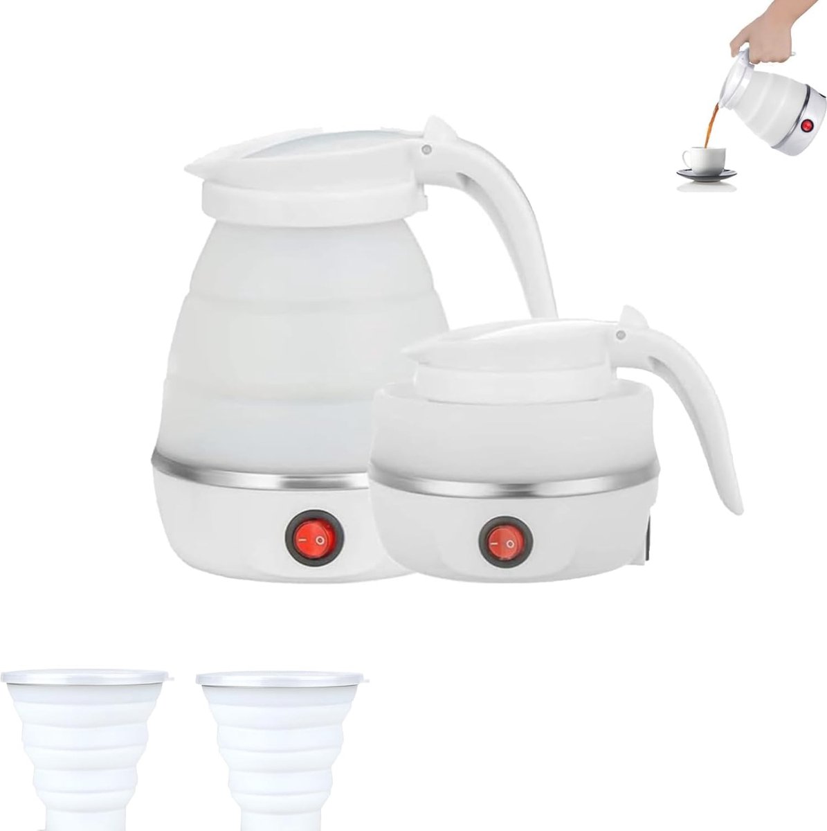 Opvouwbare Waterkoker voor Kamperen en Reizen - Draagbare Elektrische Waterkoker 0,6l 600W