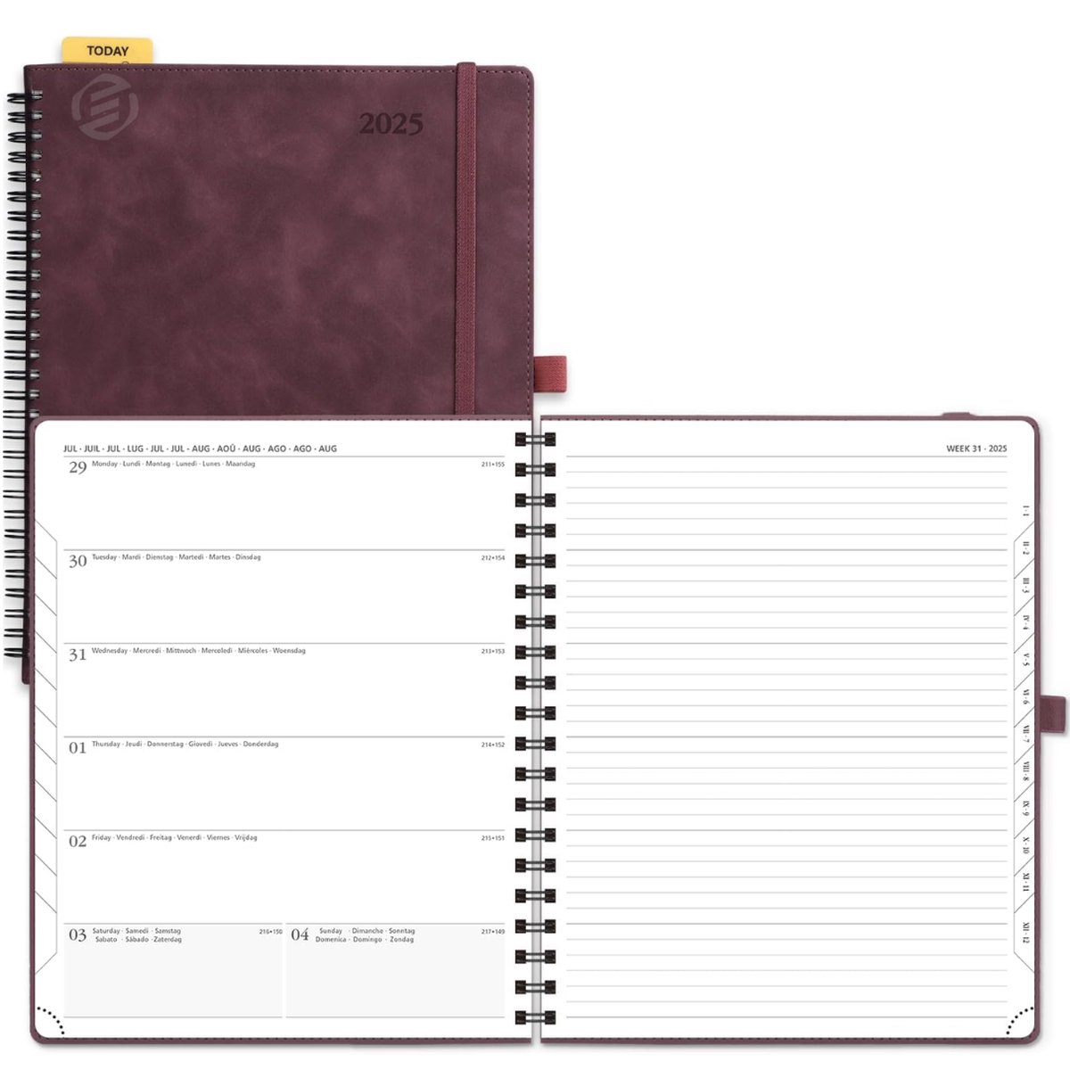 Equivera Weekplanner 2025 - Weekly Planner - Agenda - Kalender - Maandplanner - Famillieplanner