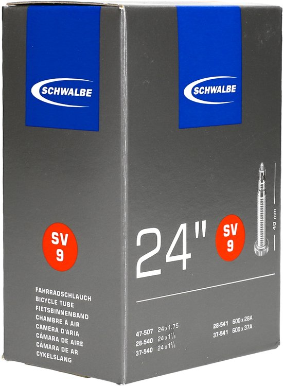 Schwalbe DV9 - Binnenband - 28/47 - 507/541 - 24 x 1 1/8 - 1.9 inch - Frans Ventiel - 40 mm van Schwalbe — afbeelding 3